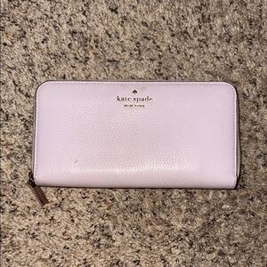 Kate Spade Pink Leather Wallet with Zip-Around Closure